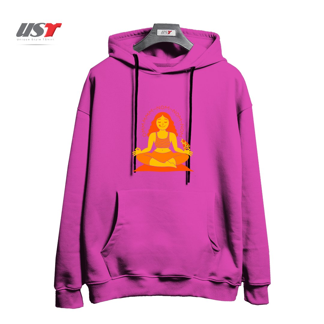 هودی اورسایز طرح OMMM NOM NOM