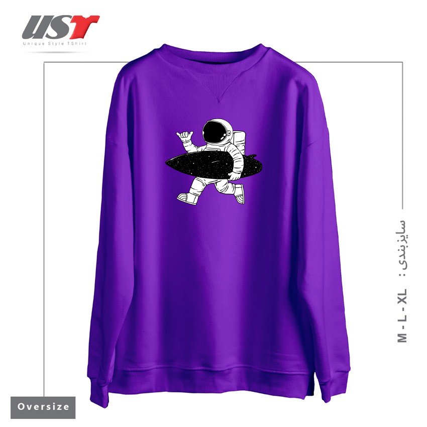 سوییشرت اورسایز طرح SPACE SURFER