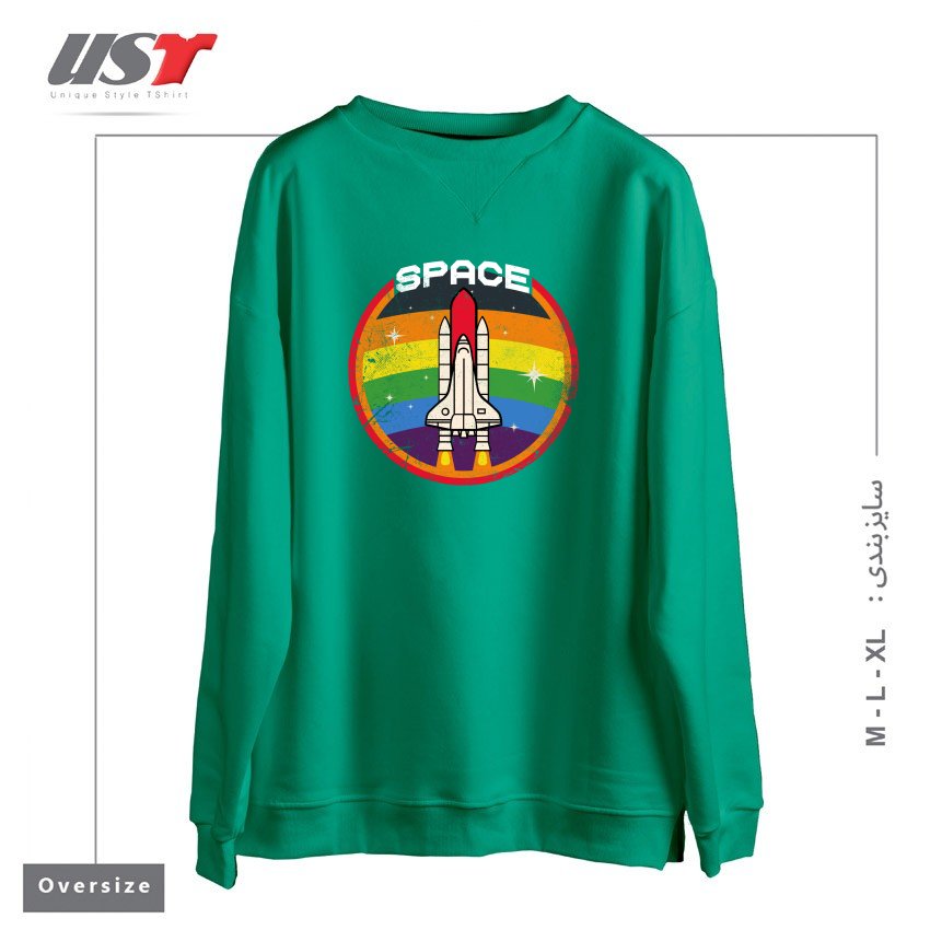 سوییشرت اورسایز طرح SPACE EXPLORER
