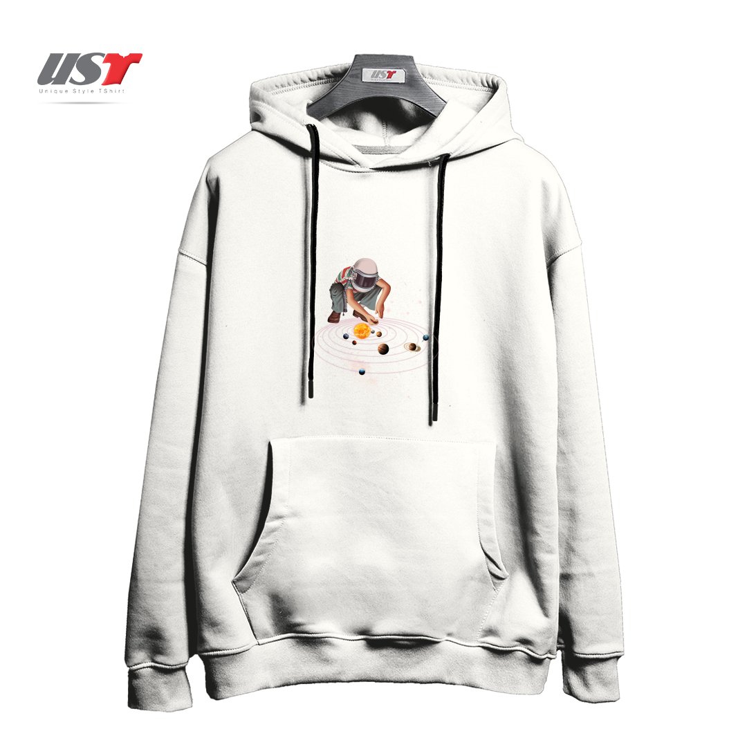 طرح MARBLE PLANET هودی اورسایزرنگ سفید