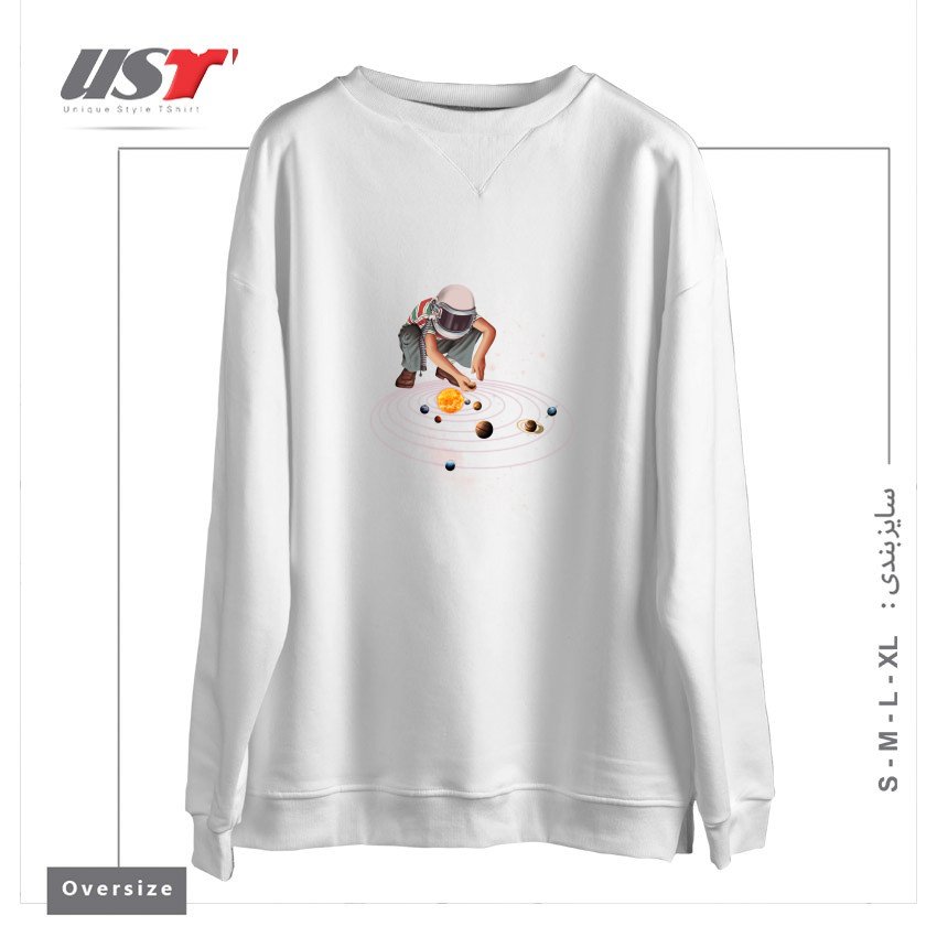 سوییشرت اورسایز طرح MARBLE PLANET