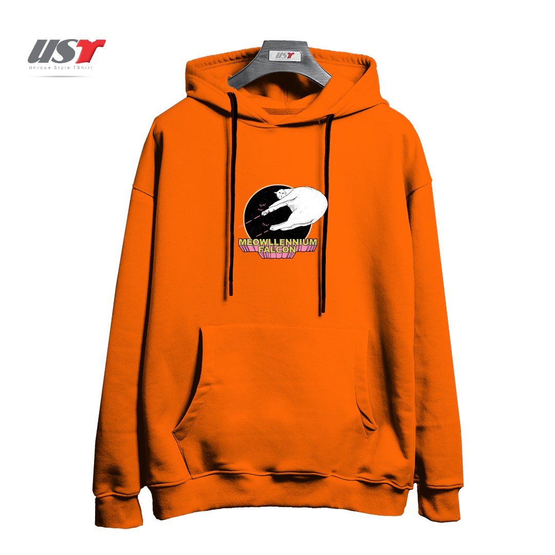 طرح MEOWLLENNIUM FALCON هودی اورسایزرنگ نارنجی