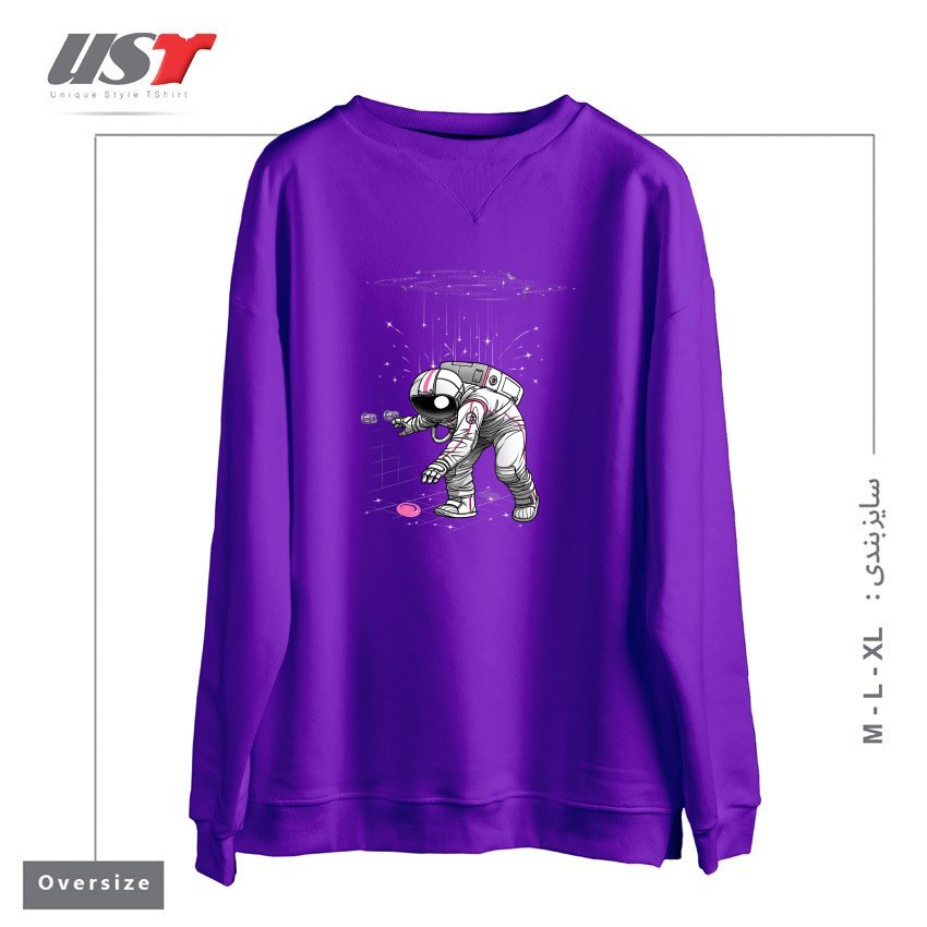 طرح METEOR SHOWER سوییشرت اورسایزرنگ بنفش