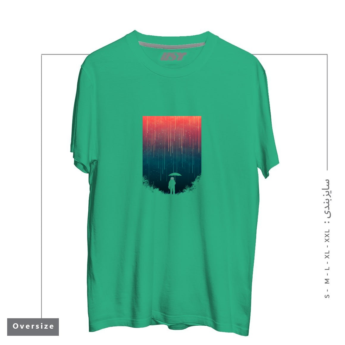 طرح METEOR SHOWER1 تیشرت اورسایزرنگ سبز