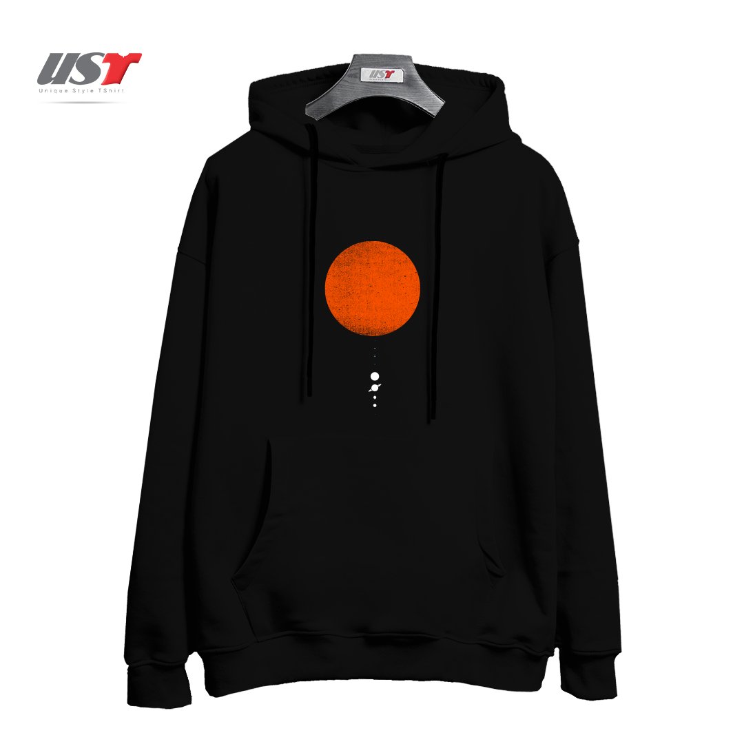 طرح MINIMAL SOLAR SYSTEM هودی اورسایزرنگ مشکی