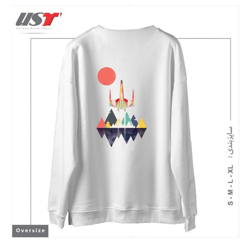 طرح NO TURNING BACK سوییشرت اورسایزرنگ سفید