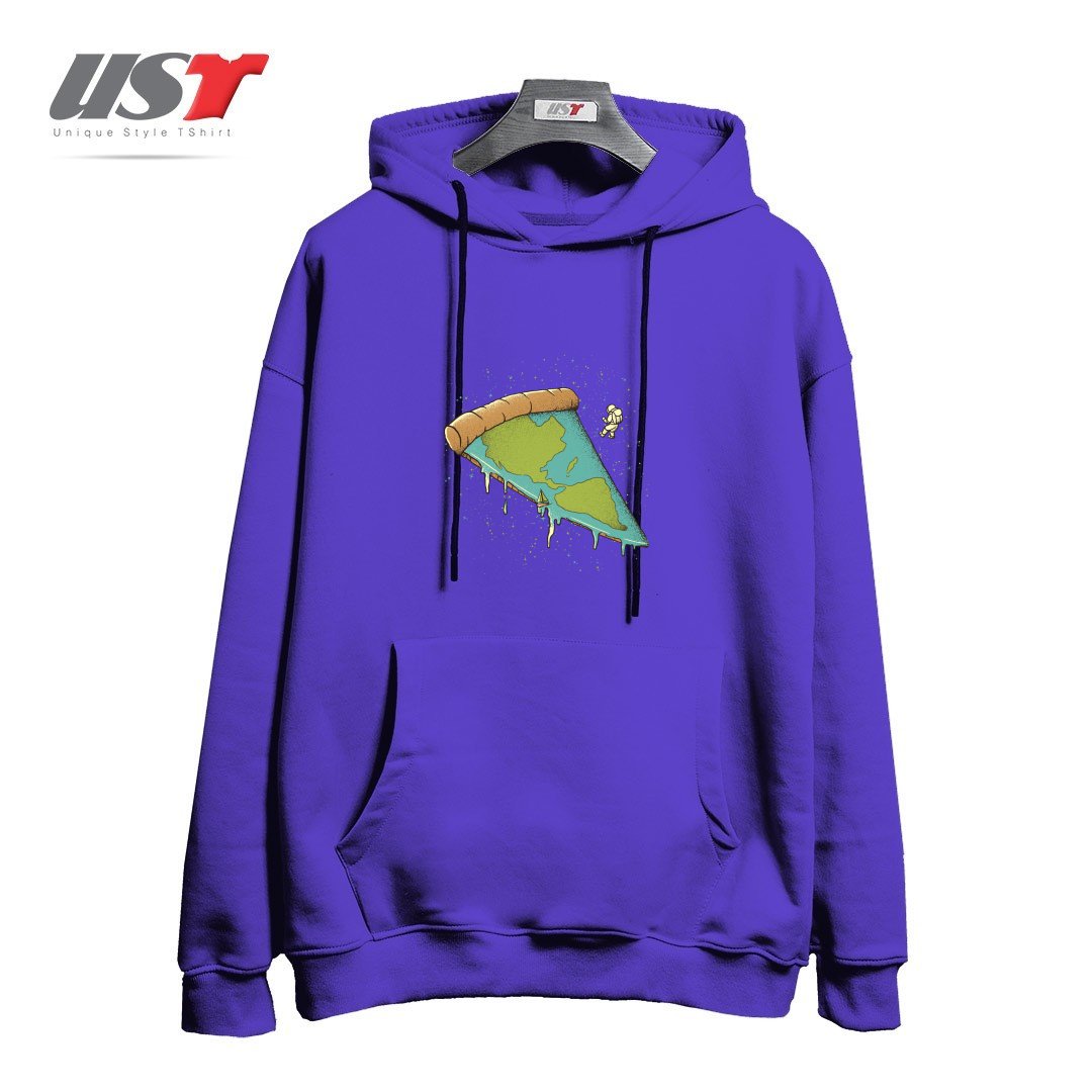 طرح PIZZA EARTH هودی اورسایزرنگ بنفش