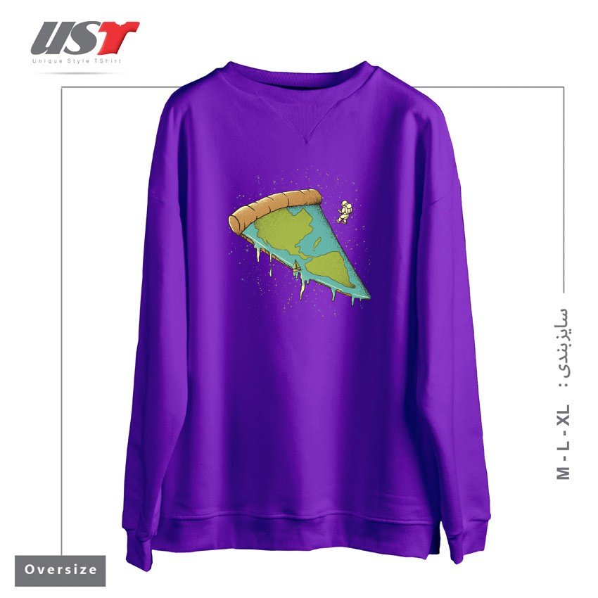سوییشرت اورسایز طرح PIZZA EARTH
