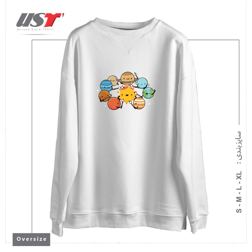 سوییشرت اورسایز طرح PLANETS CAMPING