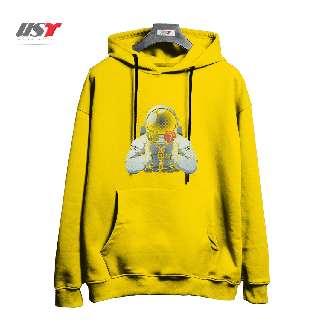 طرح SCIENCE ASTRONAUT DNA ROSES BY TOBE FONSECA هودی اورسایزرنگ زرد