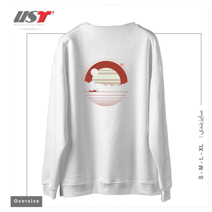 طرح SOLITUDE سوییشرت اورسایزرنگ سفید