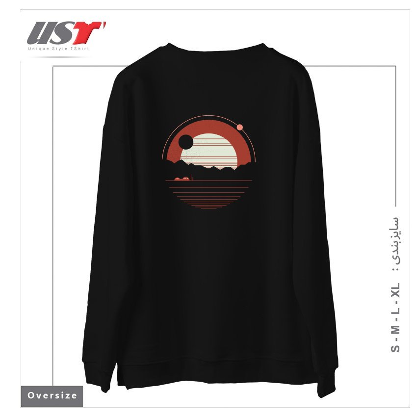 طرح SOLITUDE سوییشرت اورسایزرنگ مشکی