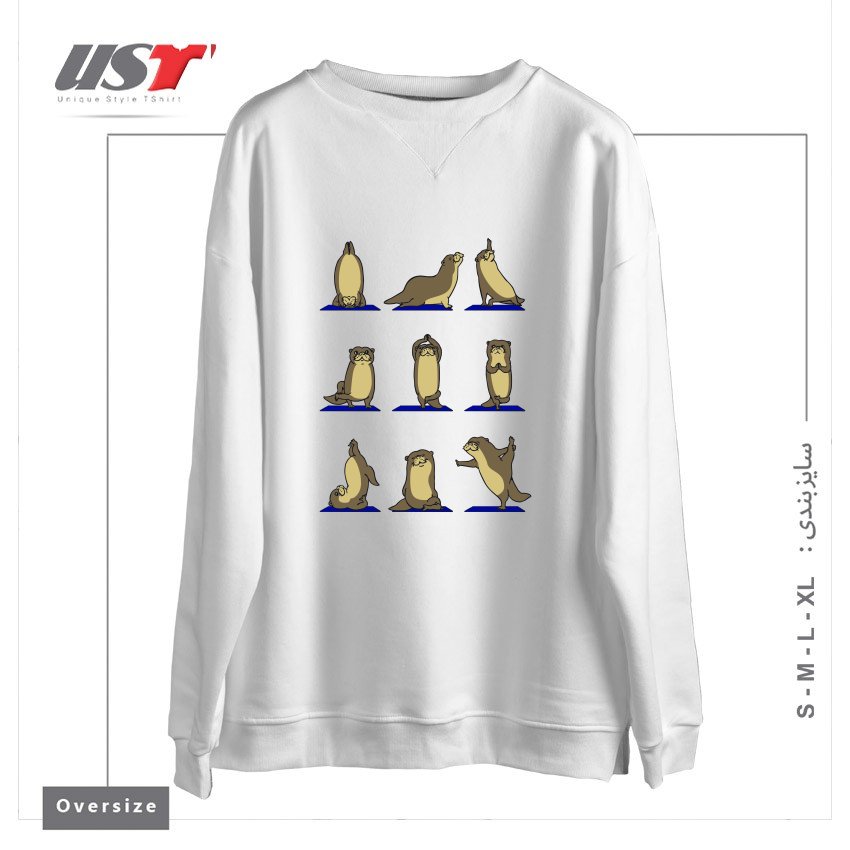 سوییشرت اورسایز طرح OTTER YOGA