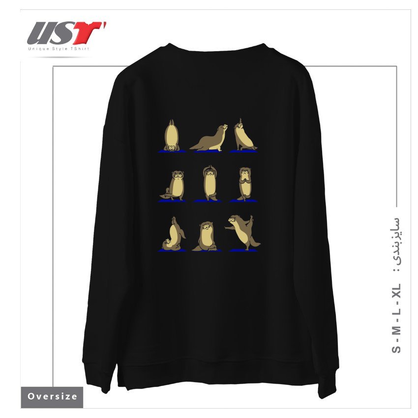 طرح OTTER YOGA سوییشرت اورسایزرنگ مشکی