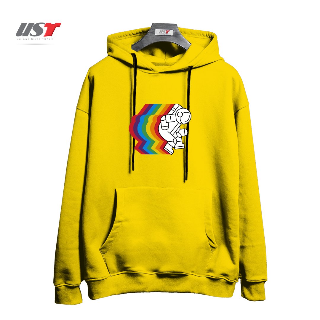 طرح SPACE DANCE هودی اورسایزرنگ زرد