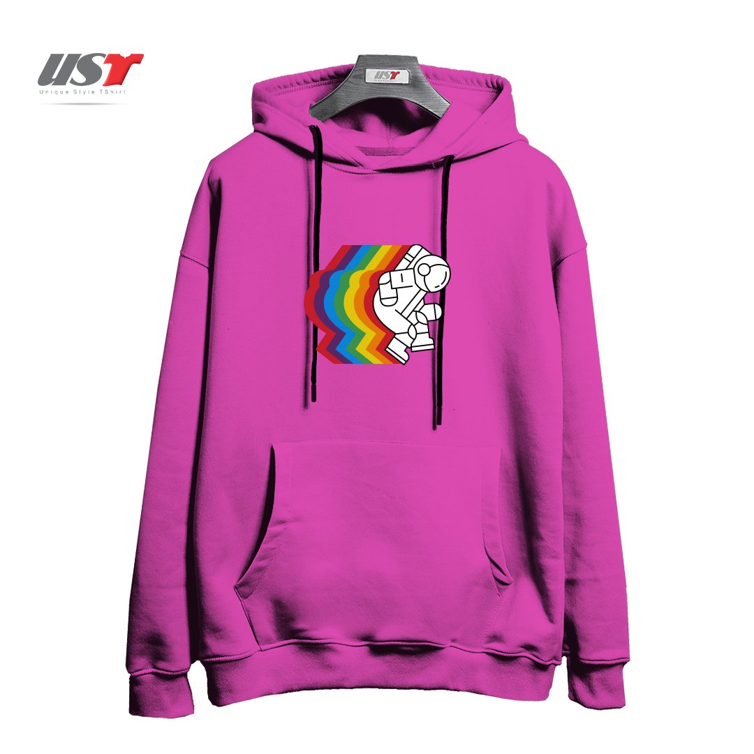 طرح SPACE DANCE هودی اورسایزرنگ صورتی