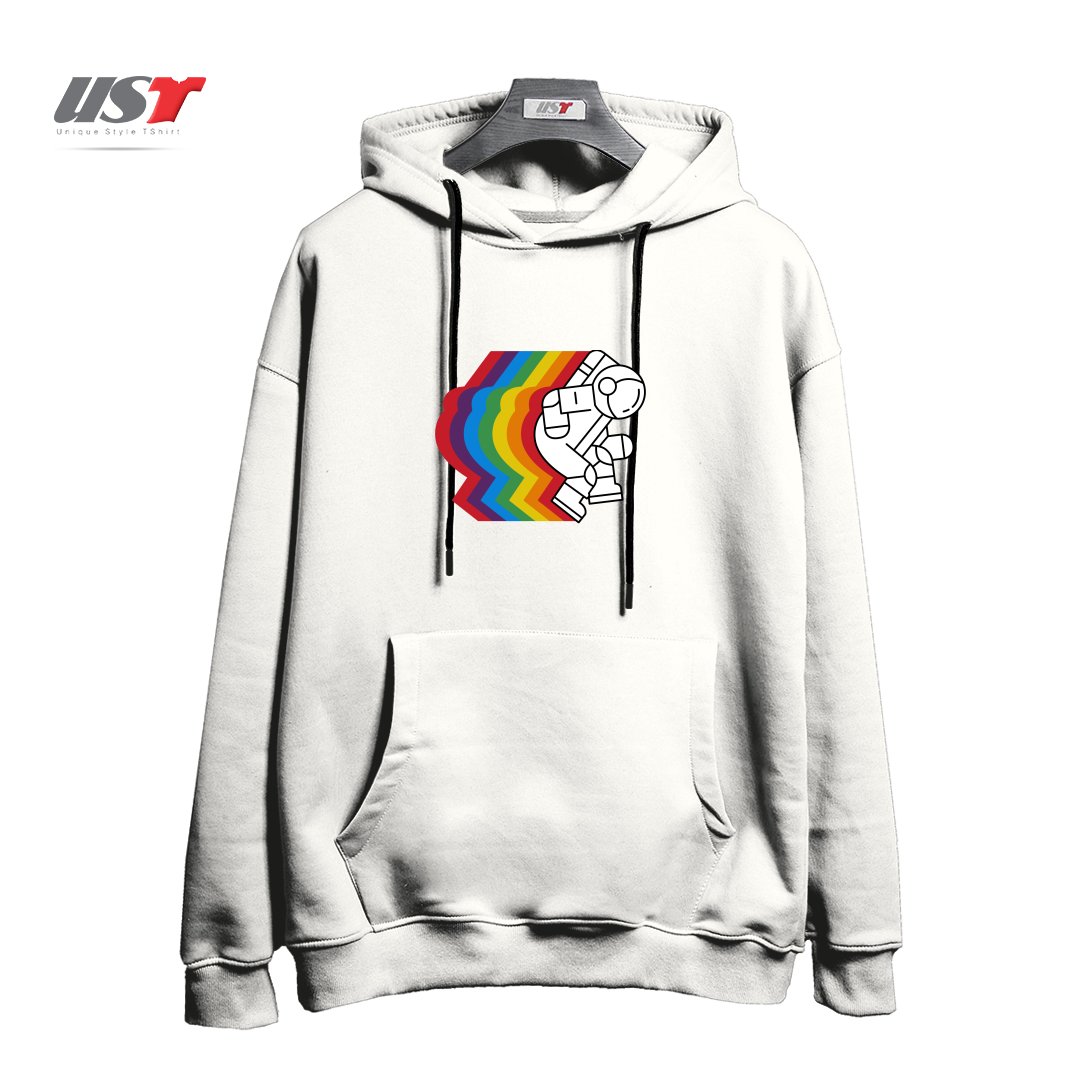 طرح SPACE DANCE هودی اورسایزرنگ سفید