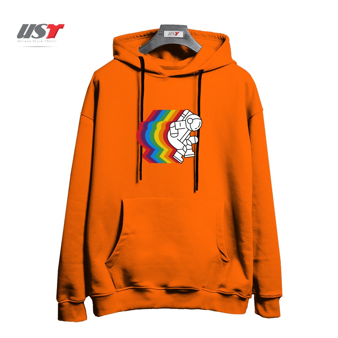 طرح SPACE DANCE هودی اورسایزرنگ نارنجی