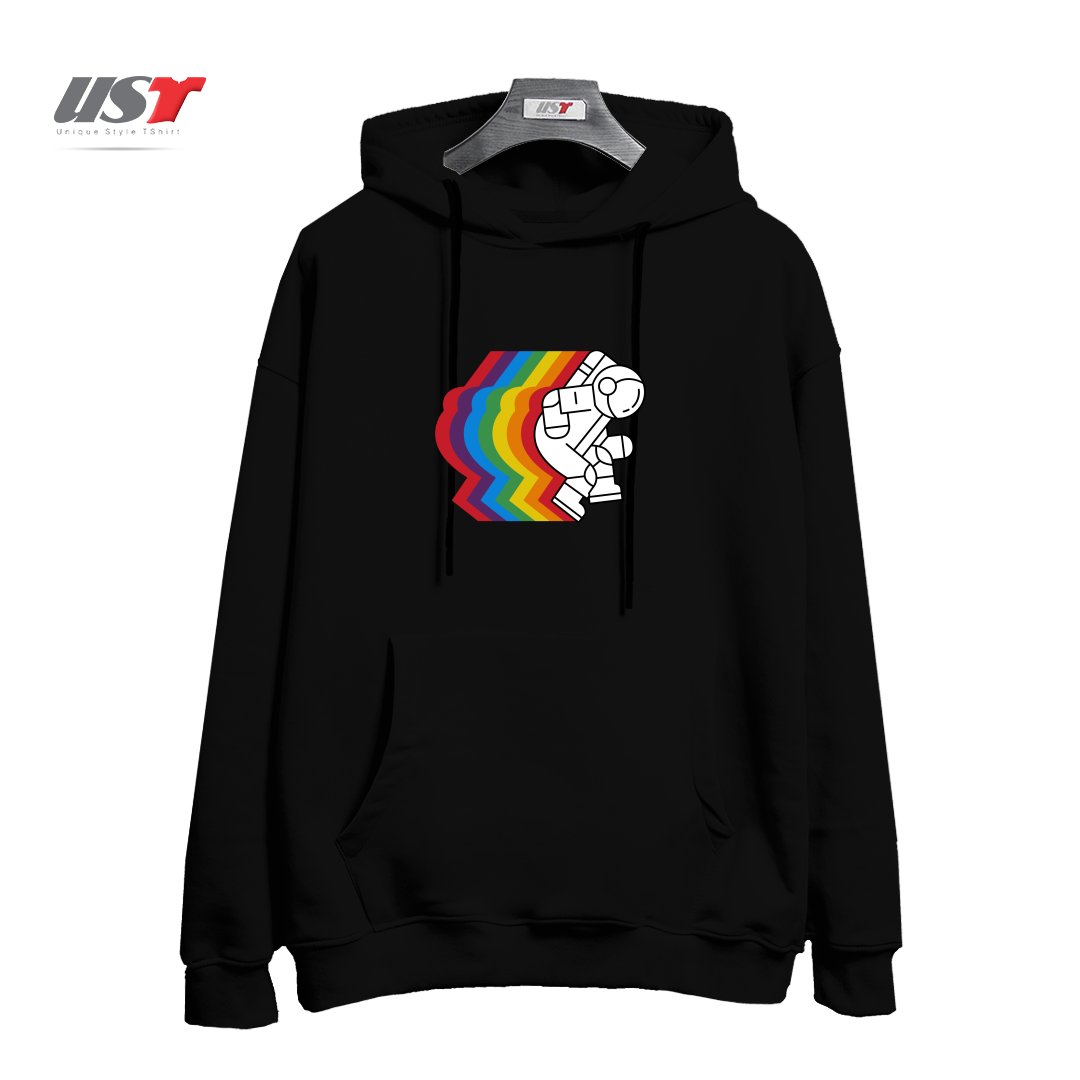 طرح SPACE DANCE هودی اورسایزرنگ مشکی