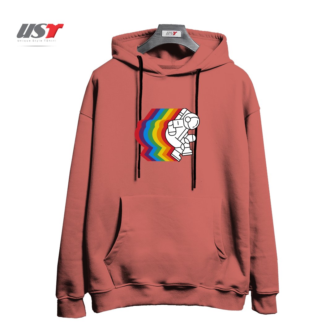 طرح SPACE DANCE هودی اورسایزرنگ آجری