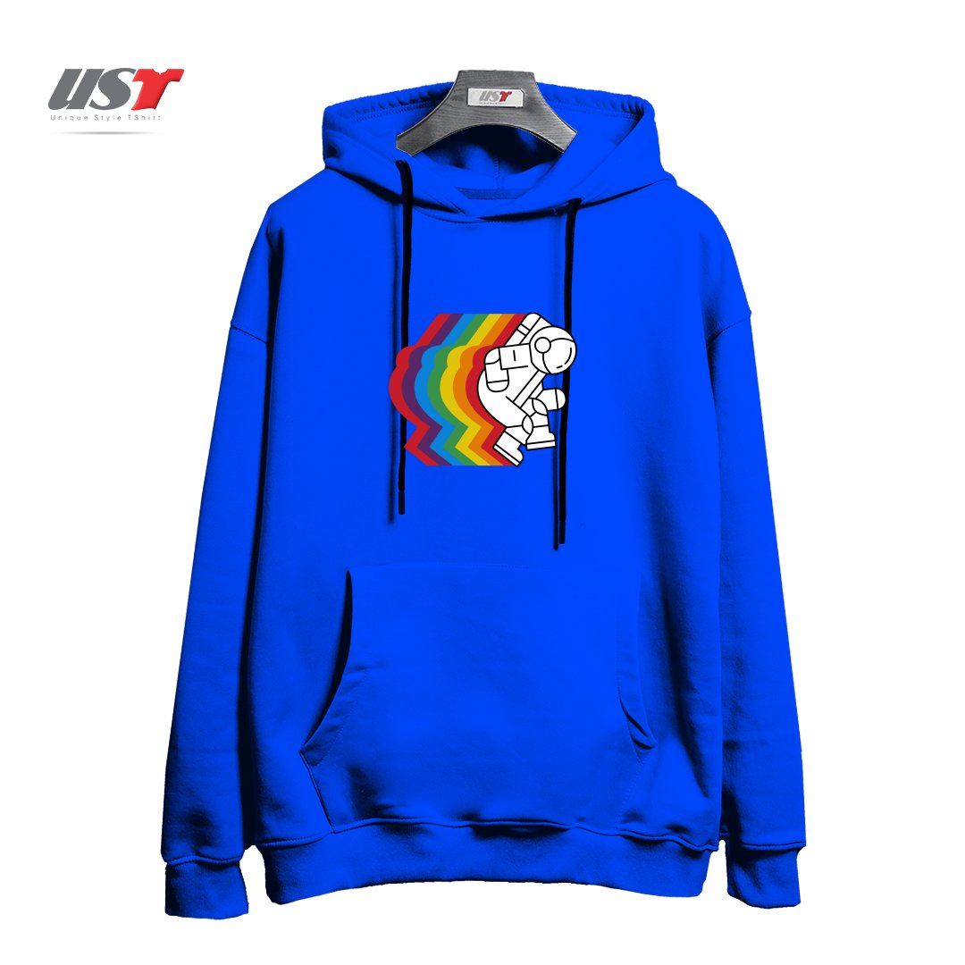 طرح SPACE DANCE هودی اورسایزرنگ آبی شالی