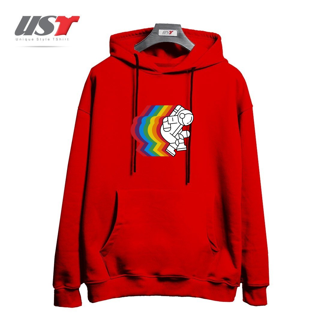 طرح SPACE DANCE هودی اورسایزرنگ قرمز