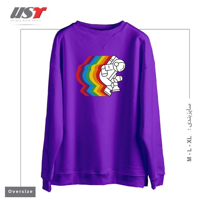 طرح SPACE DANCE سوییشرت اورسایزرنگ بنفش