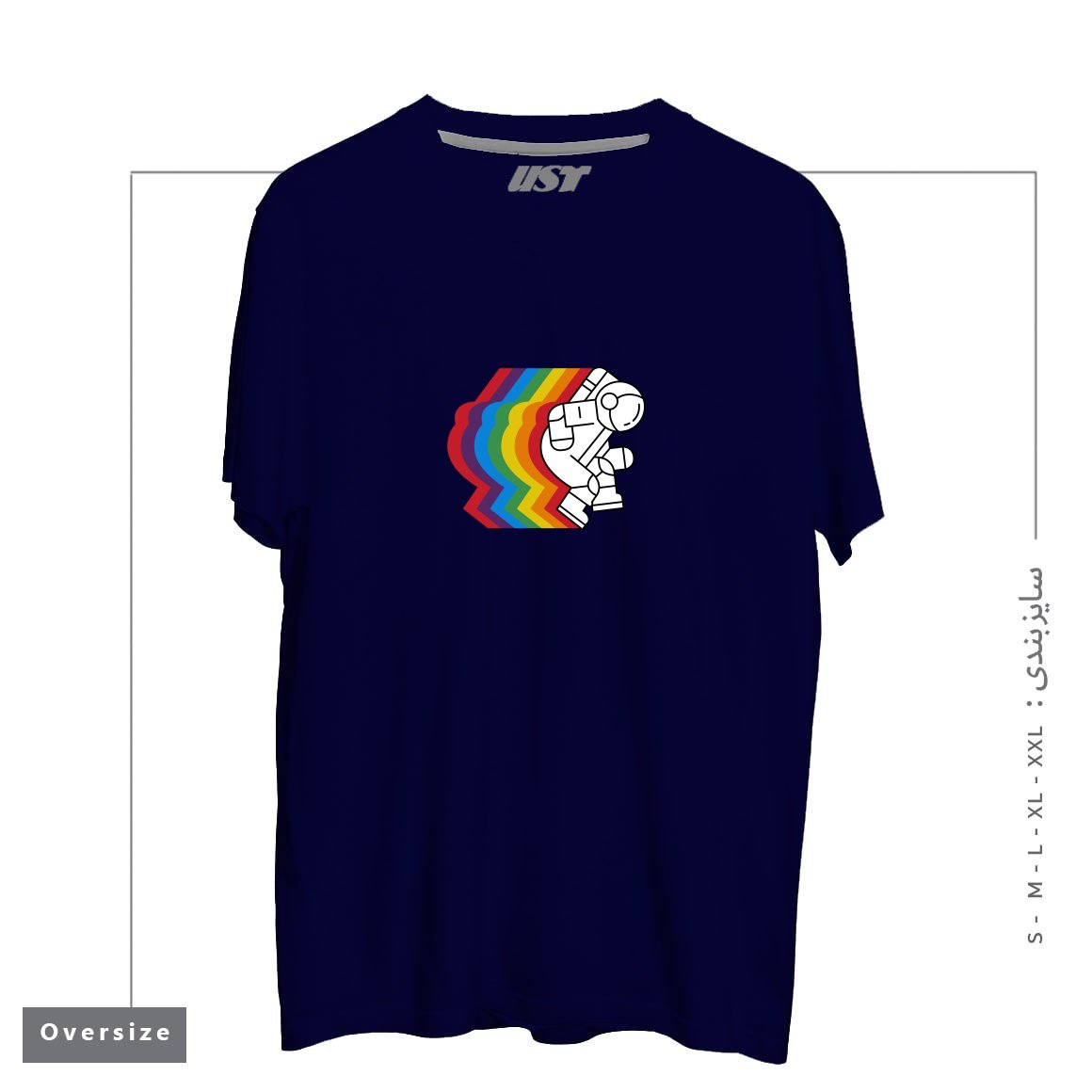 طرح SPACE DANCE تیشرت اورسایزرنگ سرمه ای