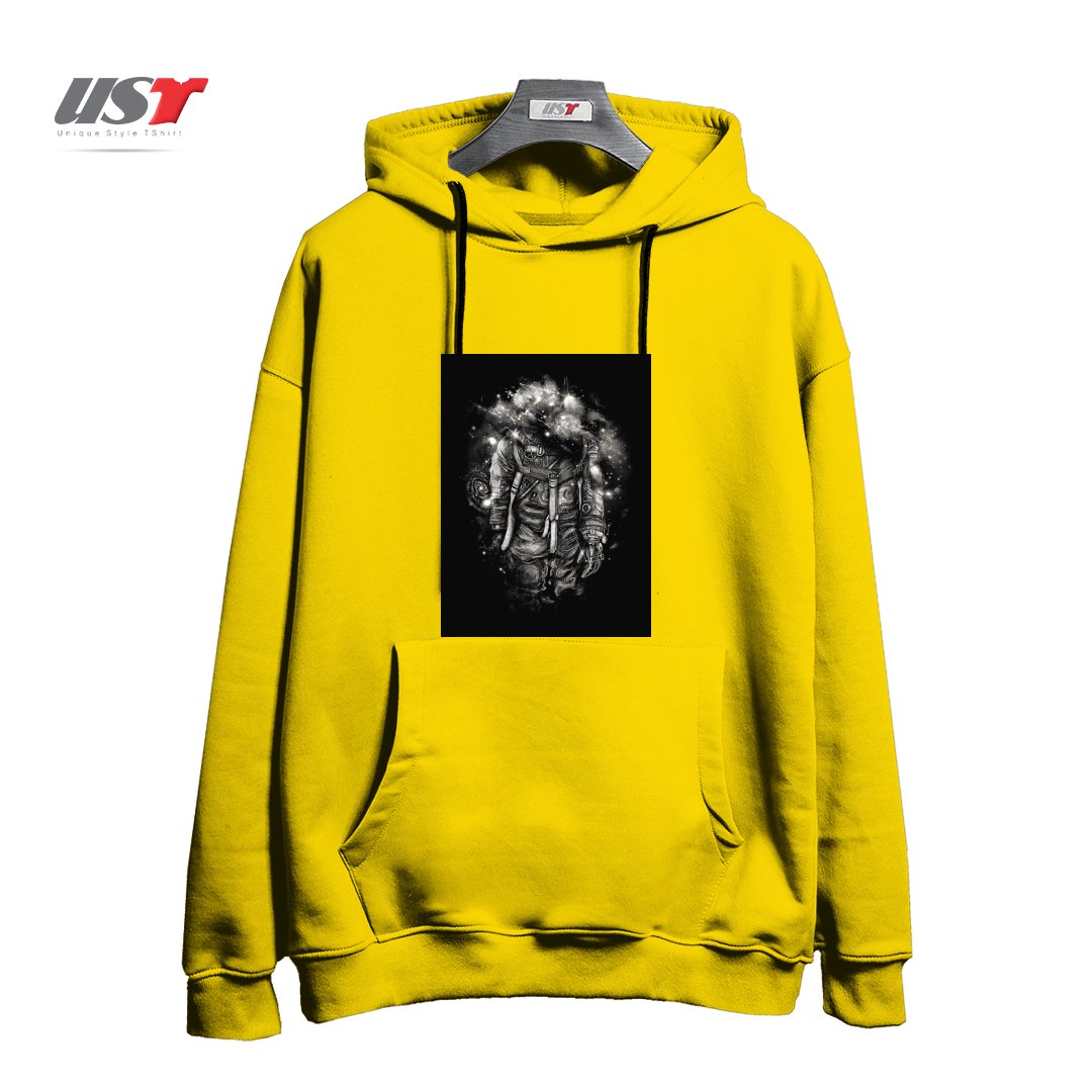 طرح LOST IN COSMIC SHADES هودی اورسایزرنگ زرد