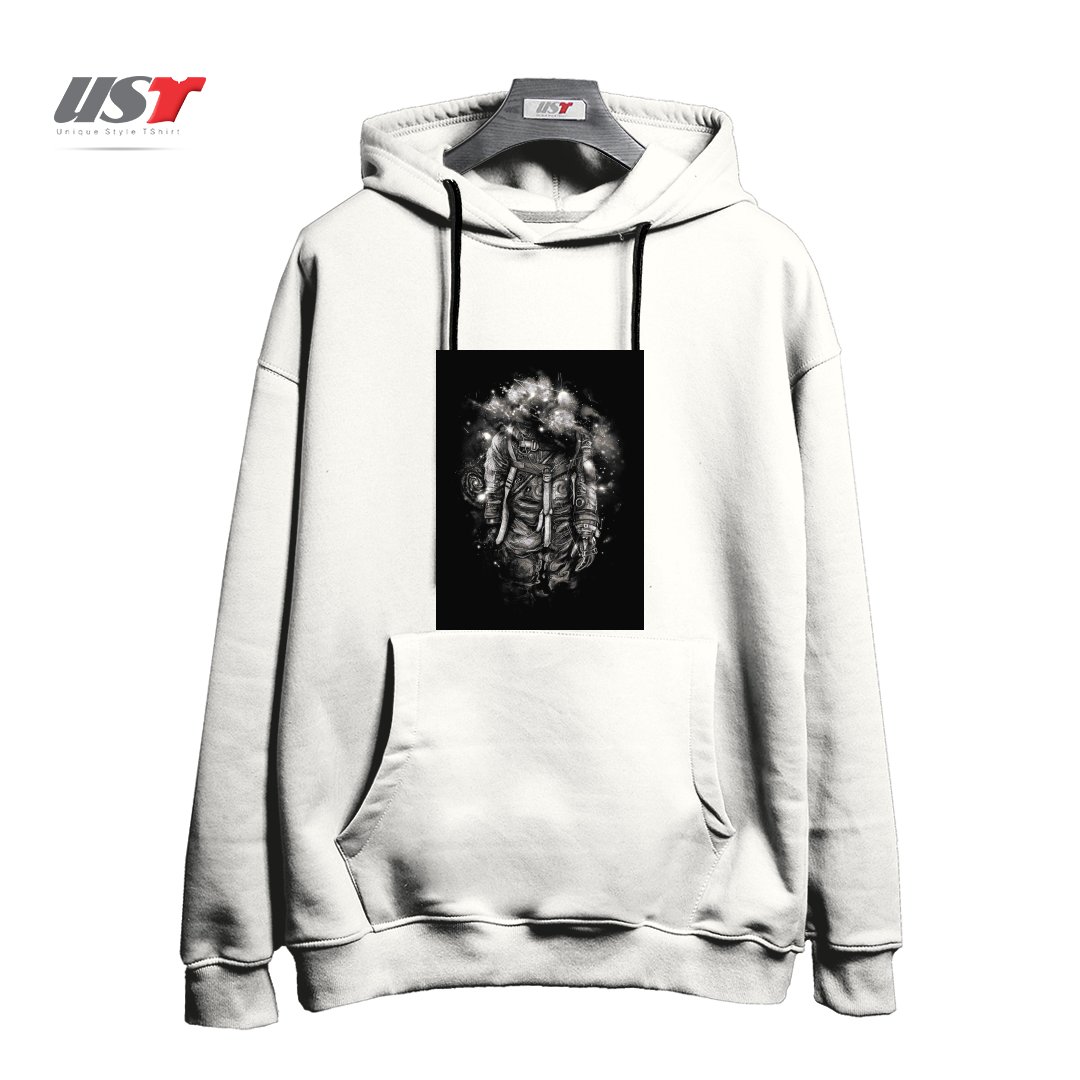 طرح LOST IN COSMIC SHADES هودی اورسایزرنگ سفید