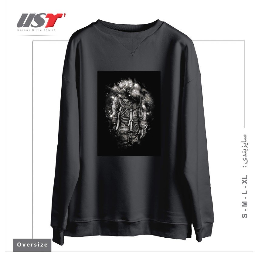 سوییشرت اورسایز طرح LOST IN COSMIC SHADES