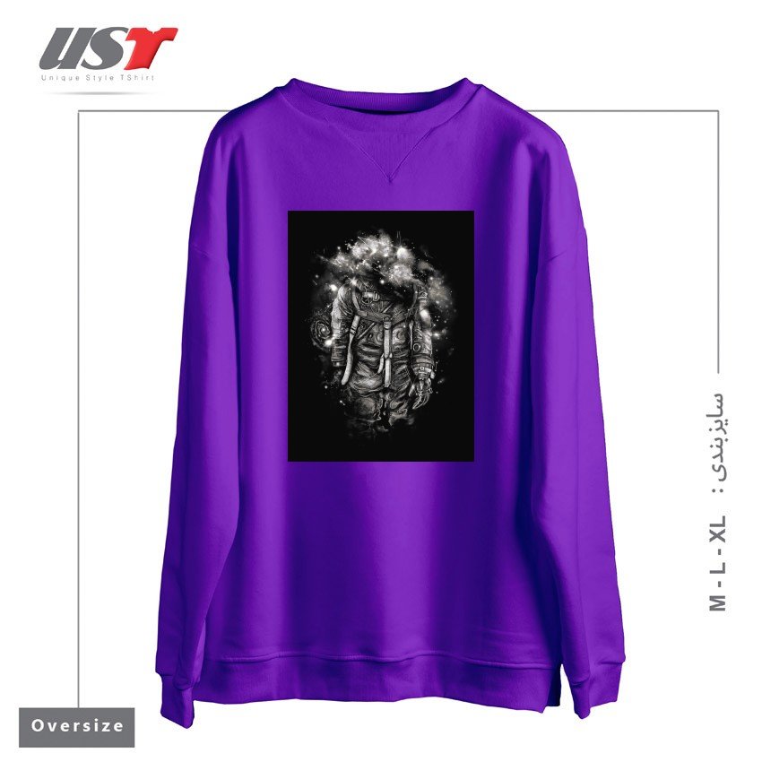 سوییشرت اورسایز طرح LOST IN COSMIC SHADES