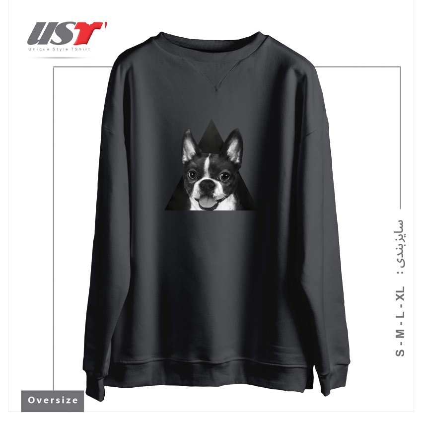 سوییشرت اورسایز طرح BOSTON TERRIER
