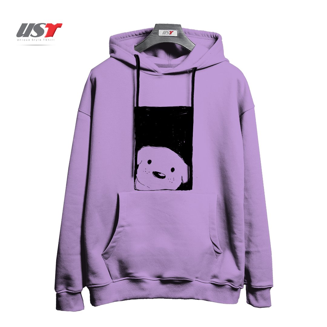 طرح DOG LOOKING OUT A WINDOW هودی اورسایزرنگ یاسی