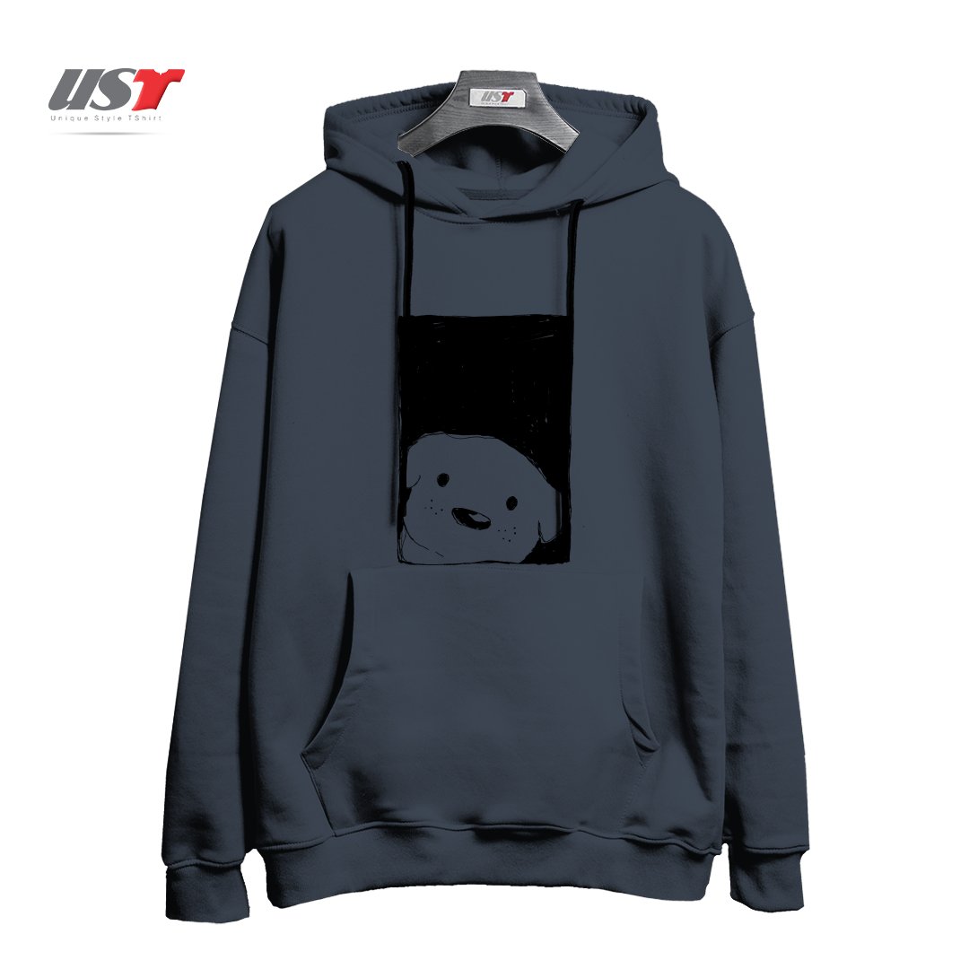 طرح DOG LOOKING OUT A WINDOW هودی اورسایزرنگ دودی