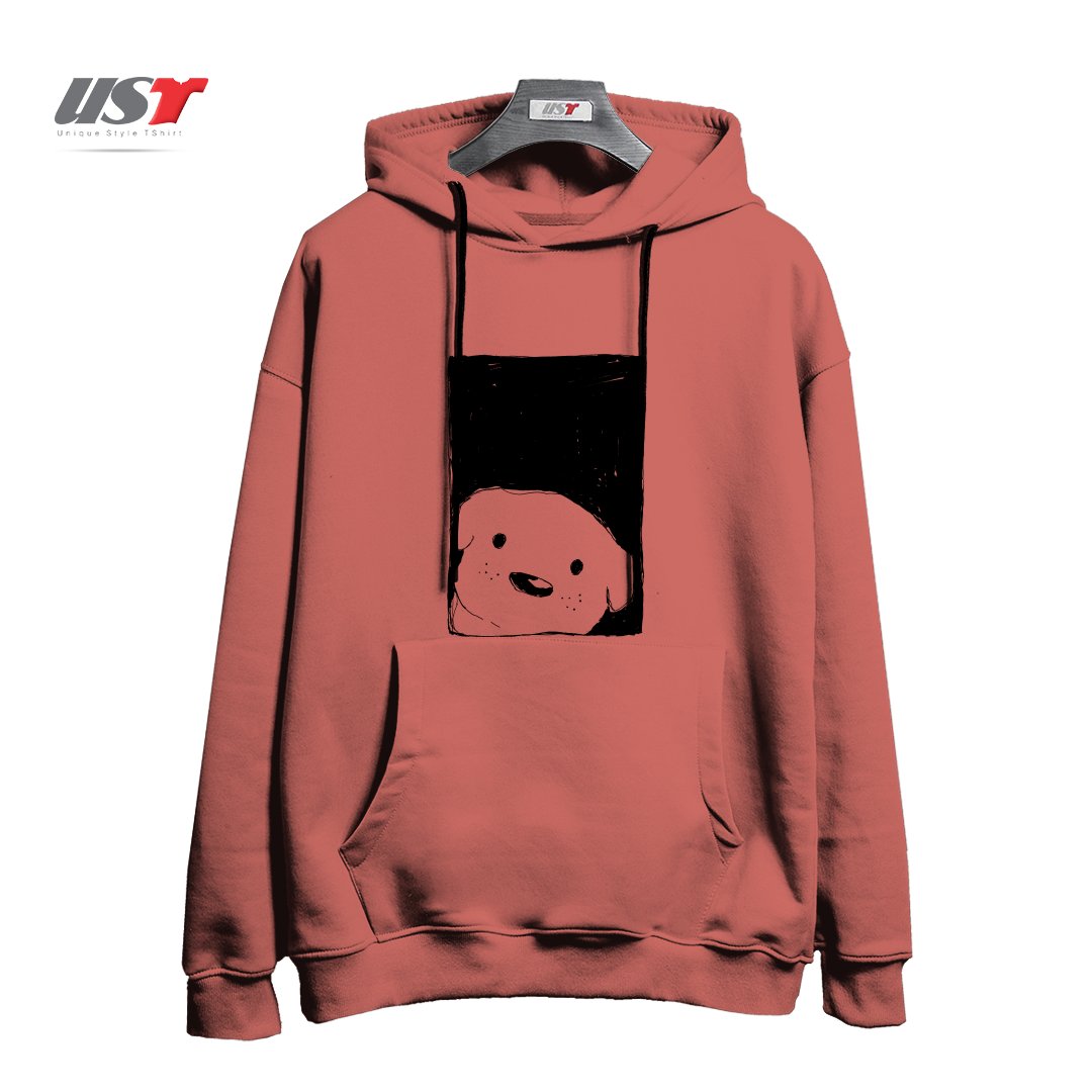 هودی اورسایز طرح DOG LOOKING OUT A WINDOW