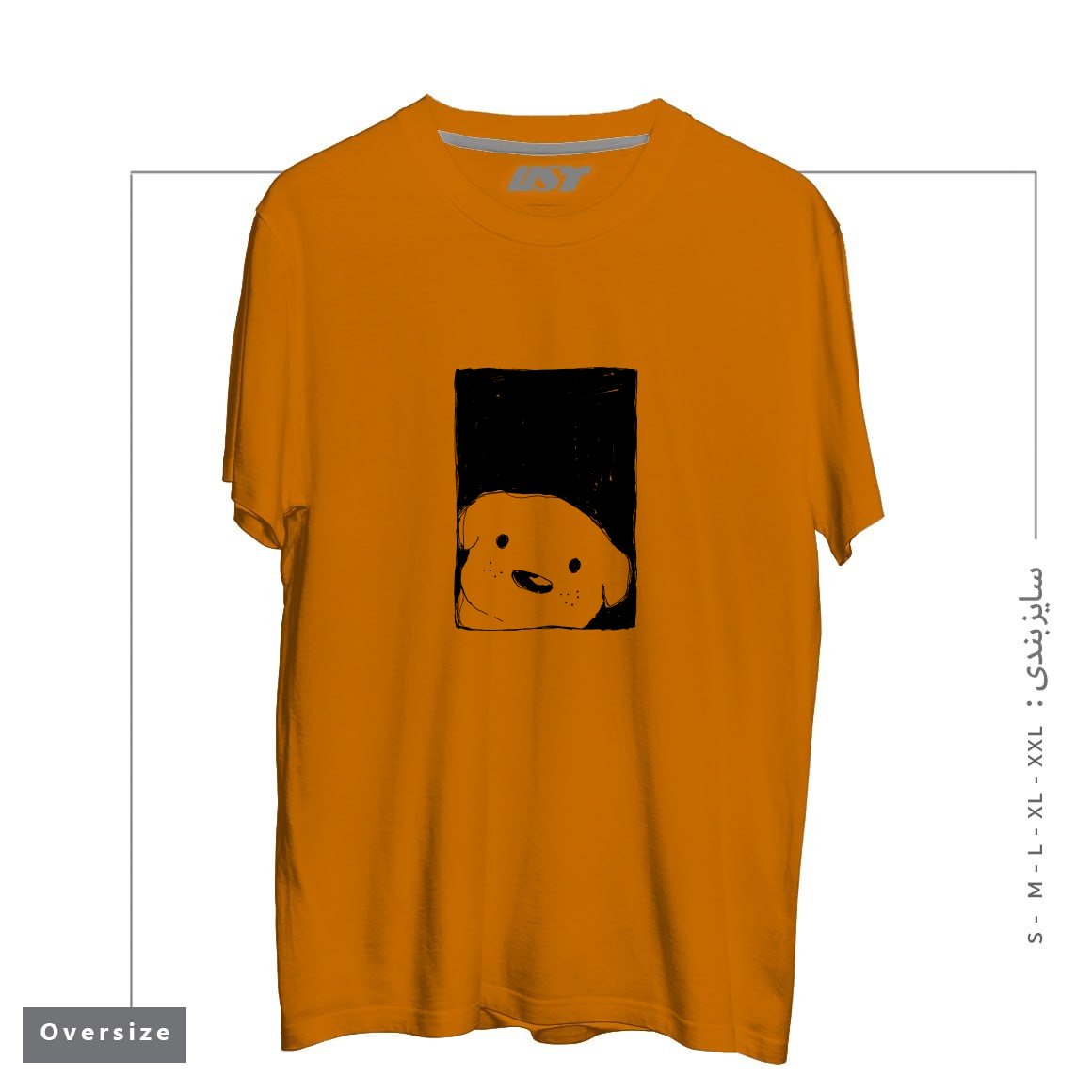 تیشرت اورسایز طرح DOG LOOKING OUT A WINDOW