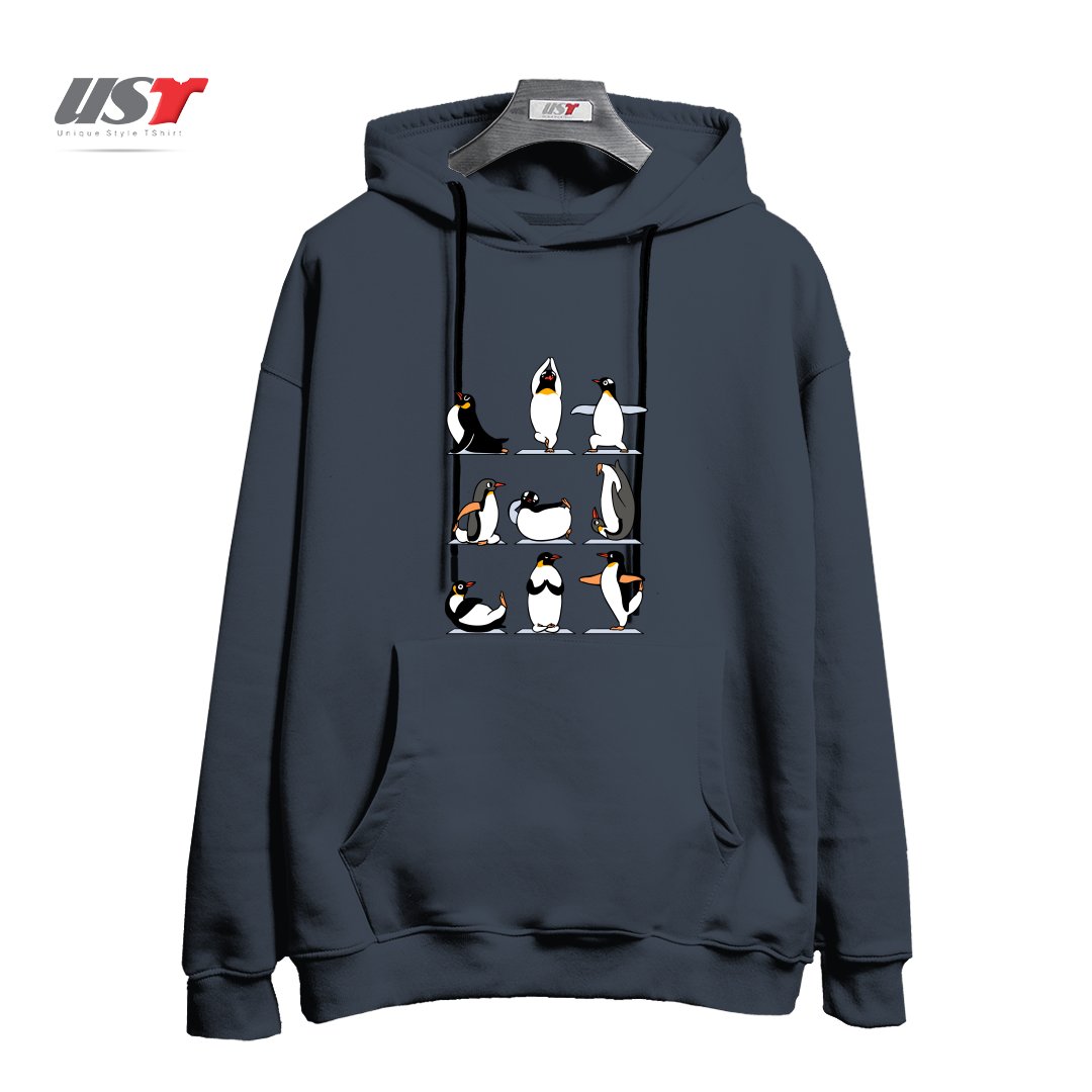 طرح PENGUIN YOGA هودی اورسایزرنگ دودی