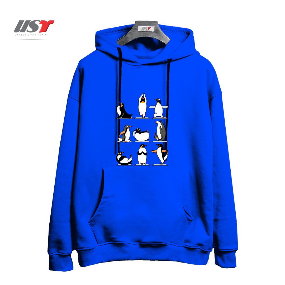 هودی اورسایز طرح PENGUIN YOGA