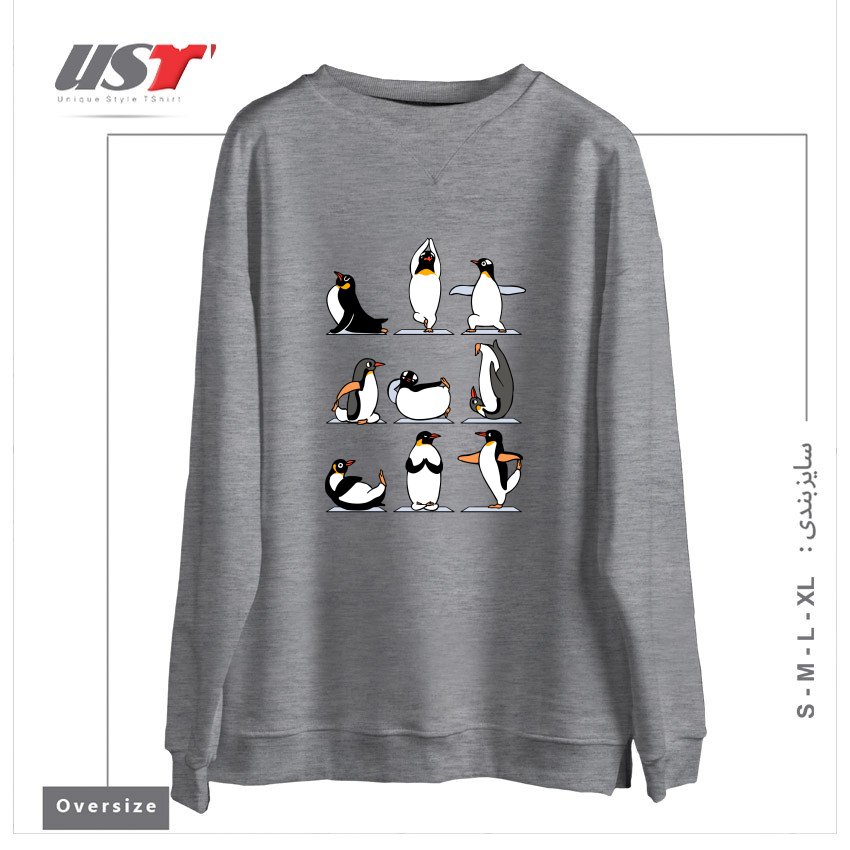 سوییشرت اورسایز طرح PENGUIN YOGA