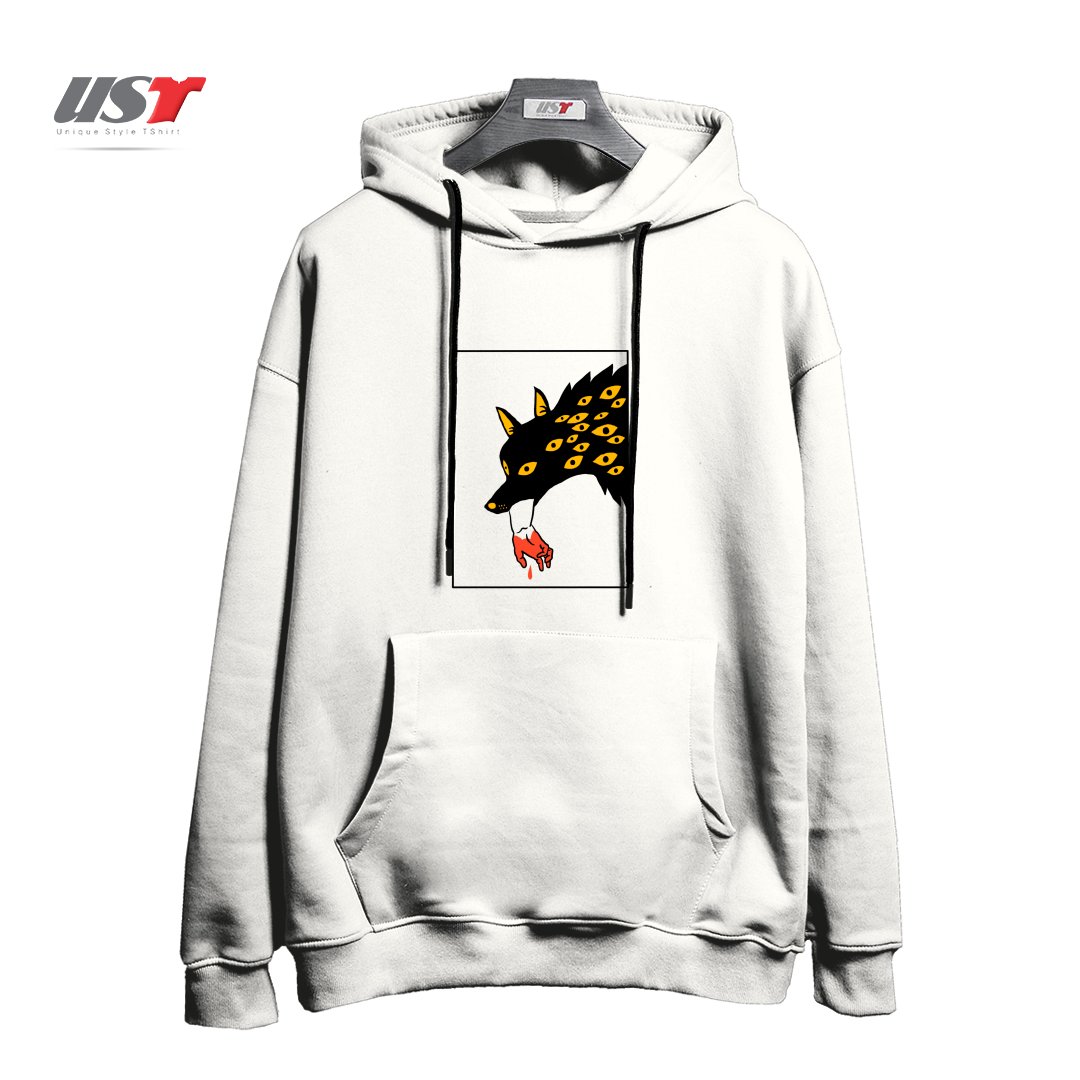 طرح EAT THE RICH24154 هودی اورسایزرنگ سفید