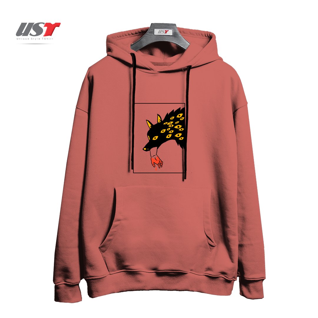 طرح EAT THE RICH24154 هودی اورسایزرنگ آجری