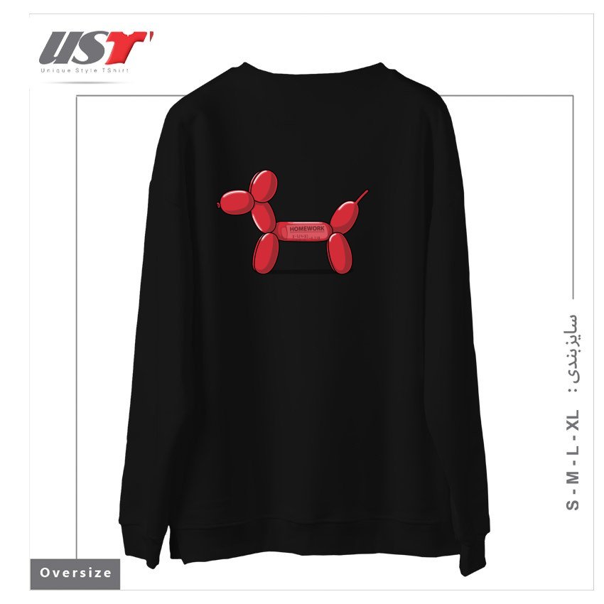 طرح GUILTY DOGGY! سوییشرت اورسایزرنگ مشکی
