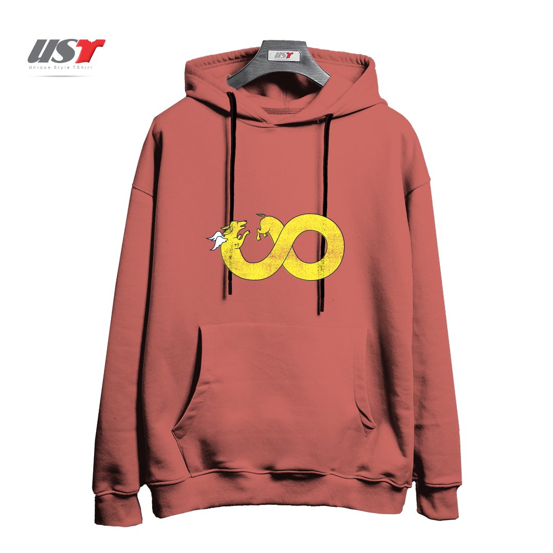 طرح THE YEAR OF THE DOG هودی اورسایزرنگ آجری