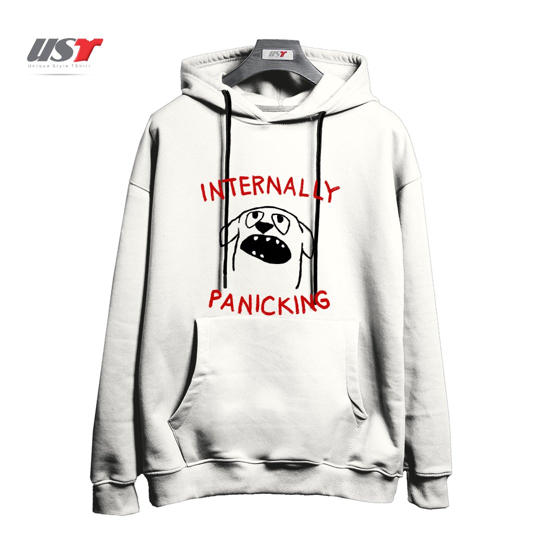 طرح PROJECTING CALM هودی اورسایزرنگ سفید