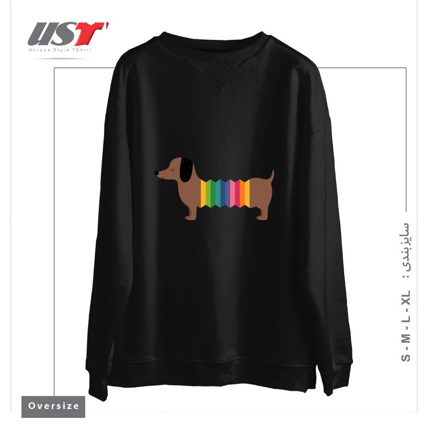سوییشرت اورسایز طرح RAINBOW DOOOOOG