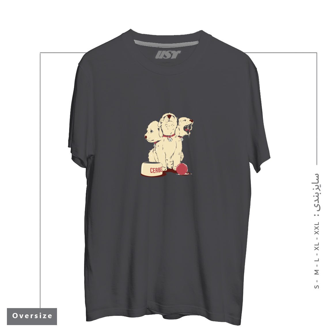 طرح SATAN'S LITTLE HELPER تیشرت اورسایزرنگ دودی