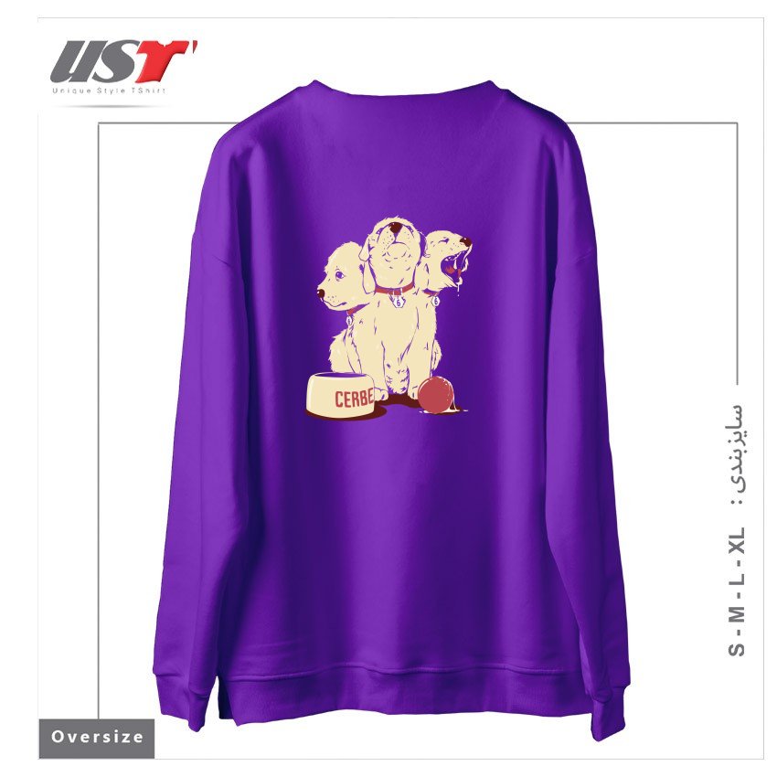 طرح SATAN'S LITTLE HELPER سوییشرت اورسایزرنگ بنفش