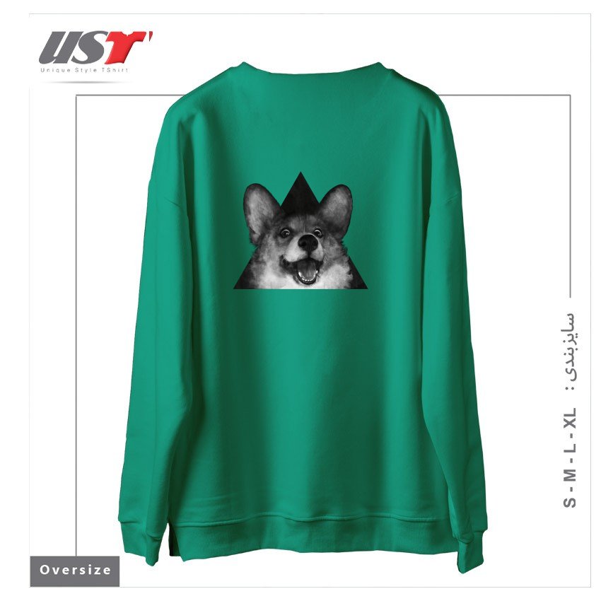 طرح SAUSAGE FOX سوییشرت اورسایزرنگ سبز سدری