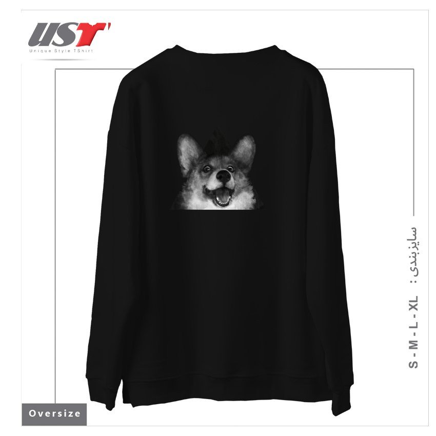 طرح SAUSAGE FOX سوییشرت اورسایزرنگ مشکی